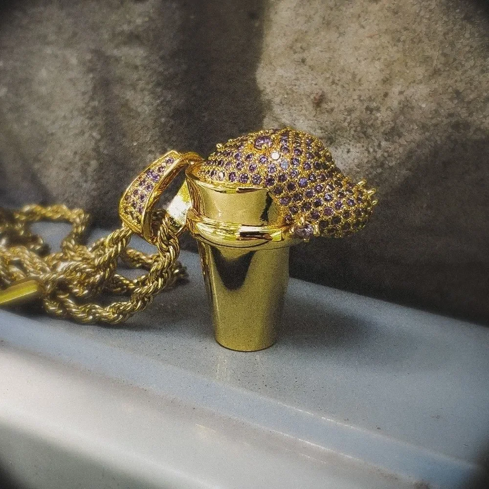 Iced out Purple Drink Necklace